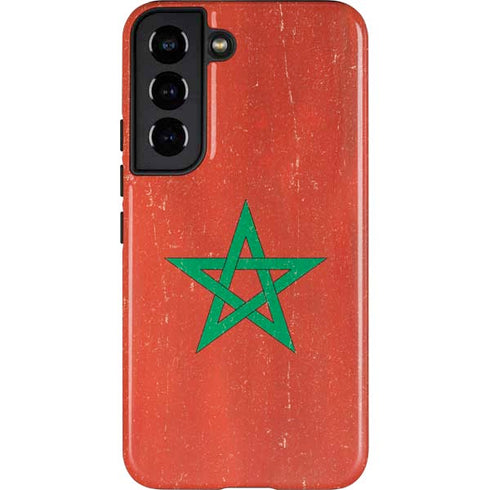 Morocco Flag Distressed Galaxy S22 Pro Case